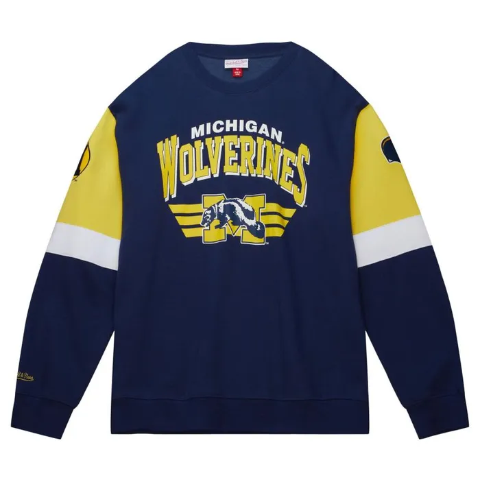 Mitchell and Ness All Over Crew 30 University Of Michigan Men Hoodies and Sweatshirts Mitchell and Ness All Over Crew 30 University Of Michigan Men Hoodies and Sweatshirts