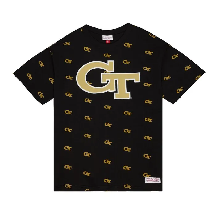 Mitchell and Ness AOP SS Top Georgia Tech Men TShirts and Tops