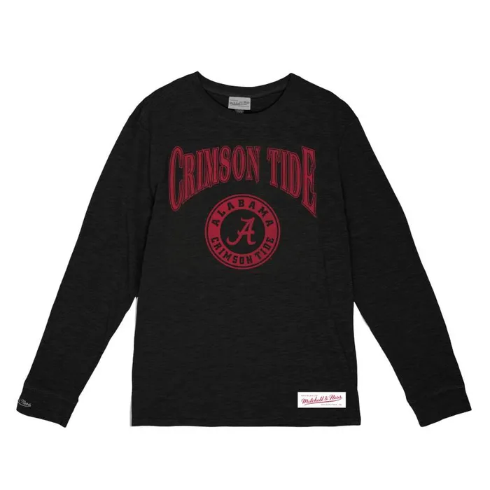 Mitchell and Ness Arched Logo Lockup Slub LS Tee University Of Alabama Men TShirts and Tops Mitchell and Ness Arched Logo Lockup Slub LS Tee University Of Alabama Men TShirts and Tops