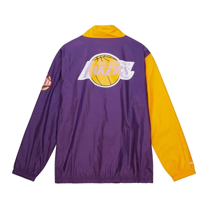 Mitchell and Ness Arched Retro Lined Windbreaker Los Angeles Lakers Men Jackets and Outerwear Mitchell and Ness Arched Retro Lined Windbreaker Los Angeles Lakers Men Jackets and Outerwear