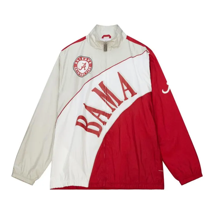 Mitchell and Ness Arched Retro Lined Windbreaker University Of Alabama Men Jackets and Outerwear Mitchell and Ness Arched Retro Lined Windbreaker University Of Alabama Men Jackets and Outerwear