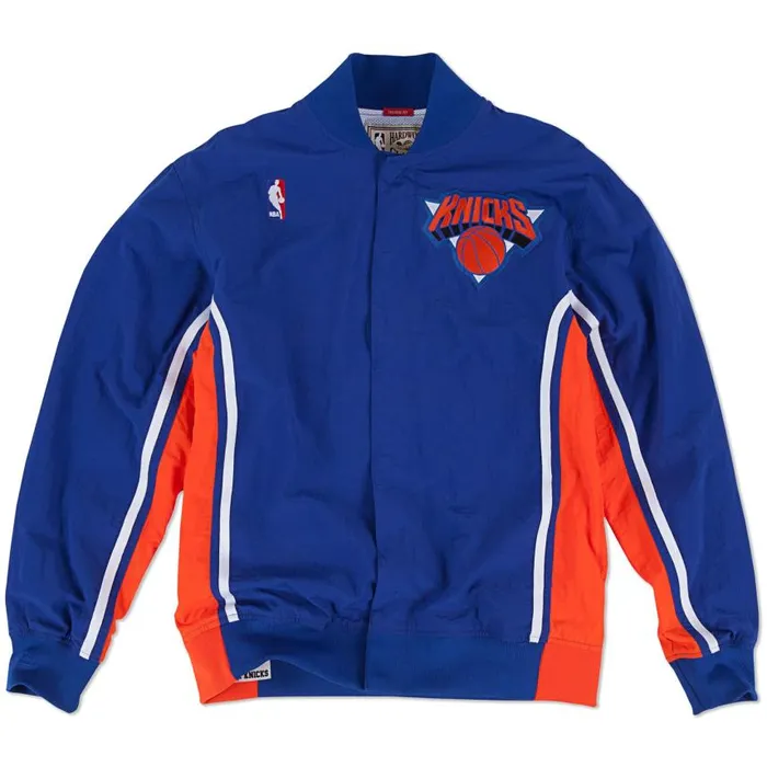 Mitchell and Ness Authentic New York Knicks 199293 Warm Up Jacket Men Jackets and Outerwear Mitchell and Ness Authentic New York Knicks 199293 Warm Up Jacket Men Jackets and Outerwear