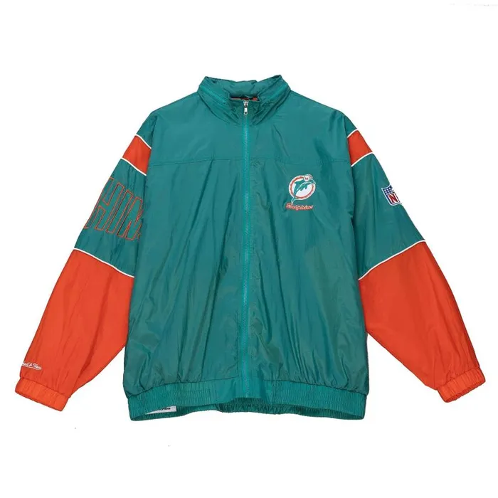 Mitchell and Ness Authentic Sideline Jacket Miami Dolphins Men Jackets and Outerwear Mitchell and Ness Authentic Sideline Jacket Miami Dolphins Men Jackets and Outerwear