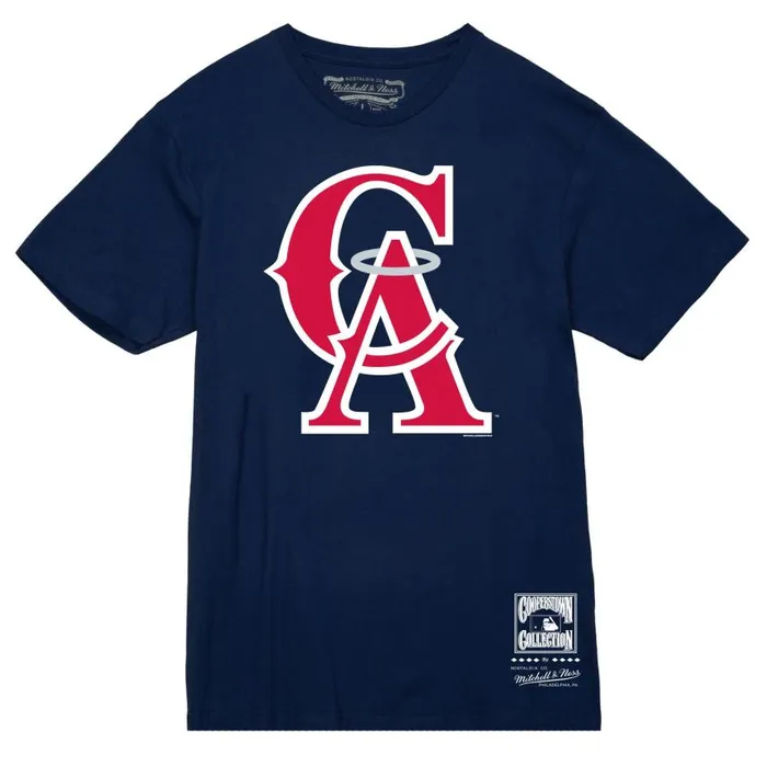 Mitchell and Ness Basic Logo 1 Tee California Angels Men TShirts and Tops
