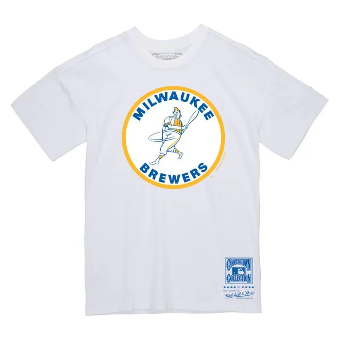 Mitchell and Ness Basic Logo 1 Tee Milwaukee Brewers Men TShirts and Tops