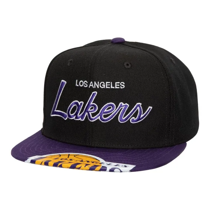 Mitchell and Ness Big Mouth Snapback Los Angeles Lakers Men Hats and Headwear Mitchell and Ness Big Mouth Snapback Los Angeles Lakers Men Hats and Headwear