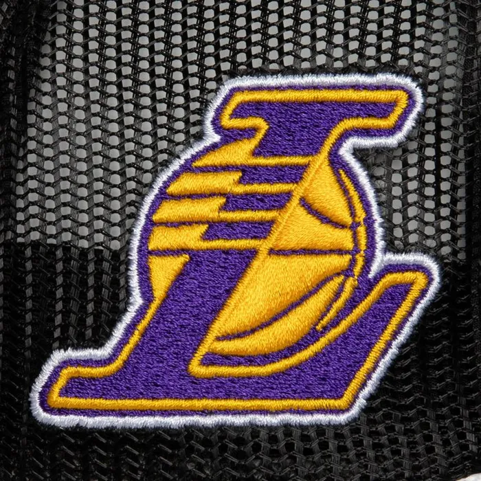 Mitchell and Ness Blocker Trucker Los Angeles Lakers Men Hats and Headwear Mitchell and Ness Blocker Trucker Los Angeles Lakers Men Hats and Headwear