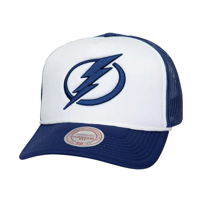 Mitchell and Ness Blocker Trucker Tampa Bay Lightning Men Hats and Headwear