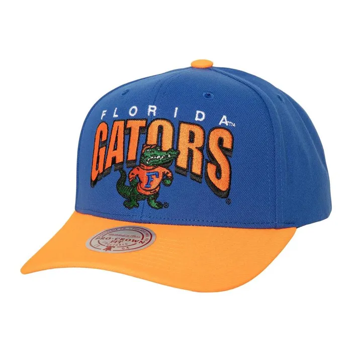 Mitchell and Ness Boom Text Pro Snapback V University Of Florida Men Hats and Headwear Mitchell and Ness Boom Text Pro Snapback V University Of Florida Men Hats and Headwear