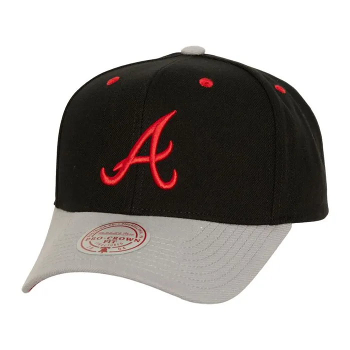 Mitchell and Ness Bred Pro Snapback Atlanta Braves Men Hats and Headwear