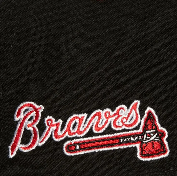 Mitchell and Ness Bred Pro Snapback Atlanta Braves Men Hats and Headwear Mitchell and Ness Bred Pro Snapback Atlanta Braves Men Hats and Headwear