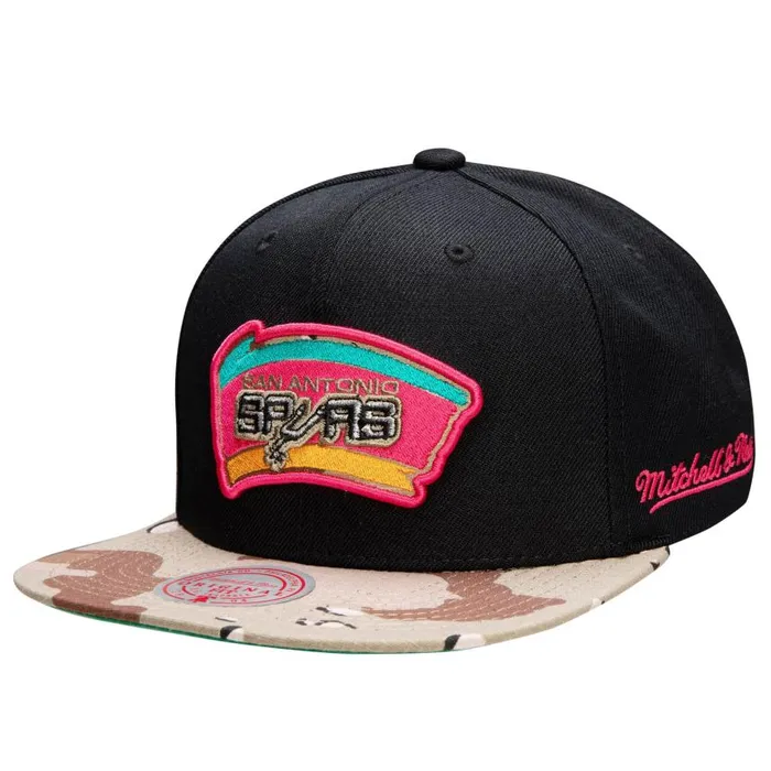 Mitchell and Ness Choco Camo Snapback HWC San Antonio Spurs Men Hats and Headwear Mitchell and Ness Choco Camo Snapback HWC San Antonio Spurs Men Hats and Headwear