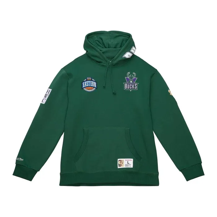 Mitchell and Ness City Collection Fleece Hoody Milwaukee Bucks Men Hoodies and Sweatshirts