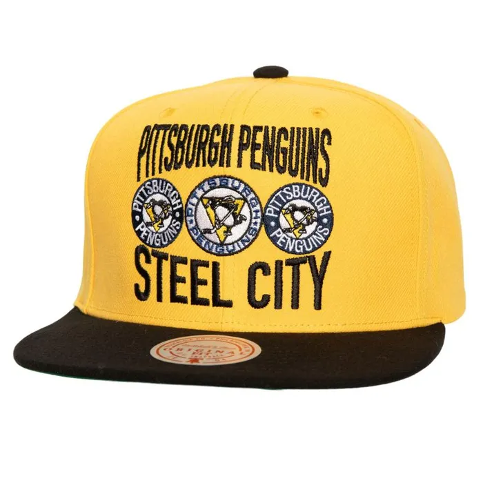 Mitchell and Ness City Love Snapback Vntg Pittsburgh Penguins Men Hats and Headwear Mitchell and Ness City Love Snapback Vntg Pittsburgh Penguins Men Hats and Headwear
