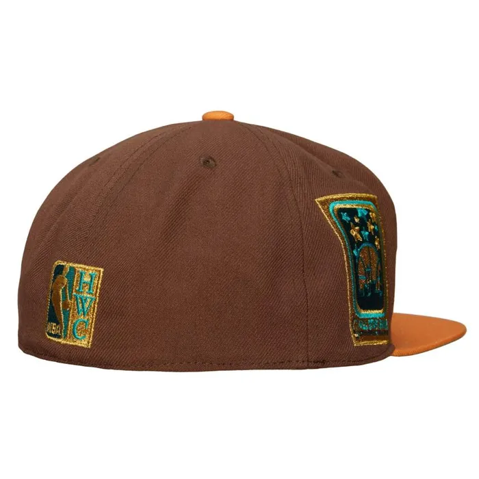 Mitchell and Ness Copper Top Fitted HWC Seattle Supersonics Men Hats and Headwear Mitchell and Ness Copper Top Fitted HWC Seattle Supersonics Men Hats and Headwear