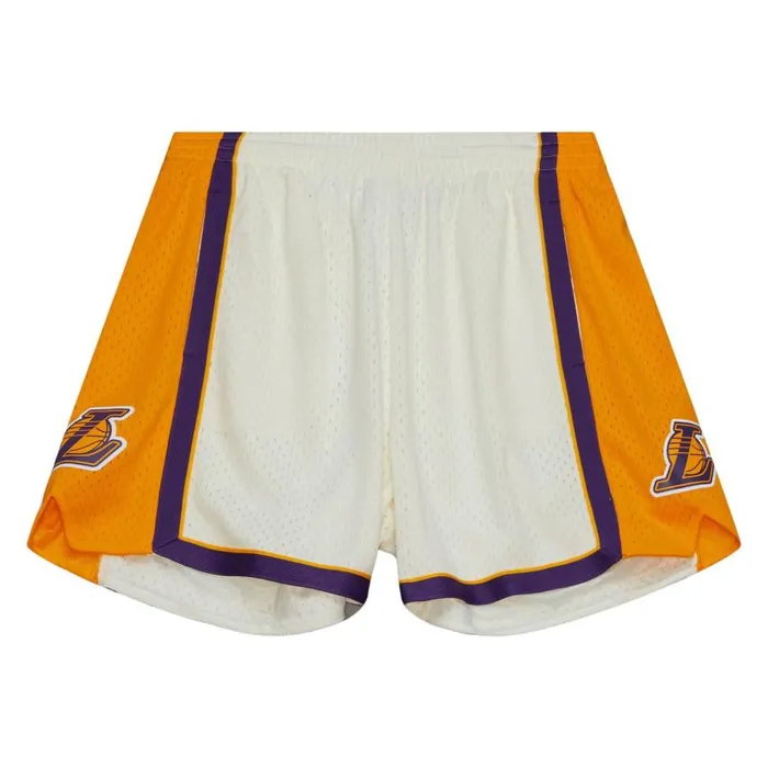 Mitchell and Ness Cream Unisex Jump Shot Shorts Los Angeles Lakers 200910 MenWomen Shorts