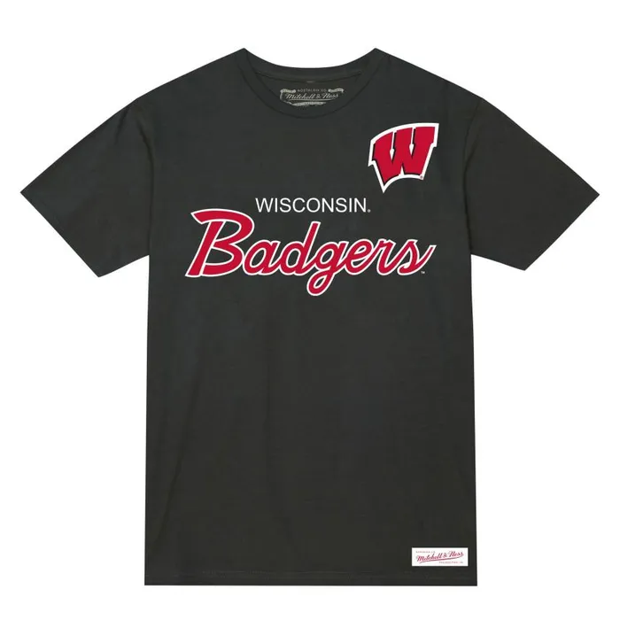 Mitchell and Ness Elite Tee University Of Wisconsin 8211 Madison Men TShirts and Tops