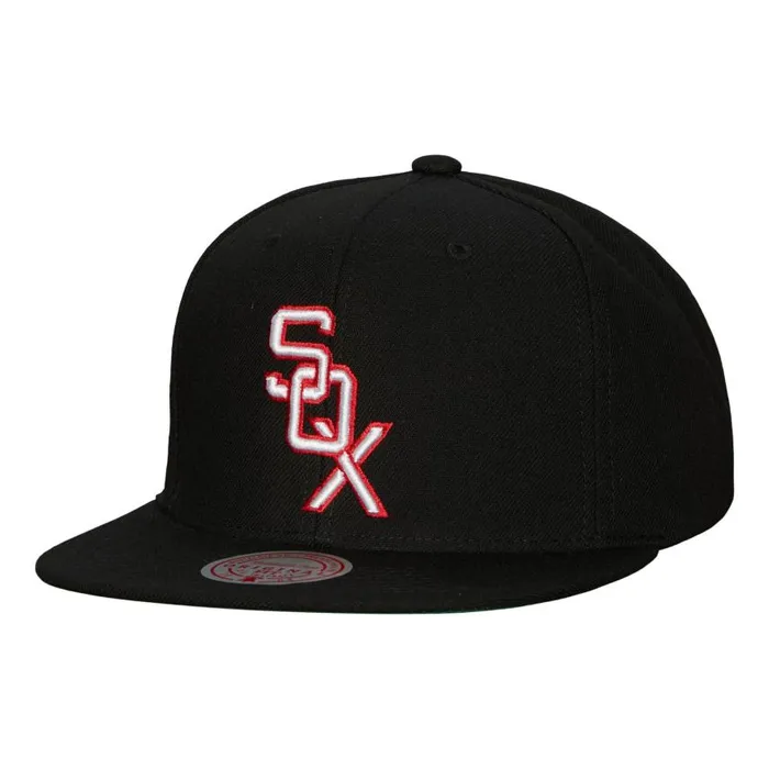 Mitchell and Ness Evergreen Snapback Coop Chicago White Sox Men Hats and Headwear Mitchell and Ness Evergreen Snapback Coop Chicago White Sox Men Hats and Headwear
