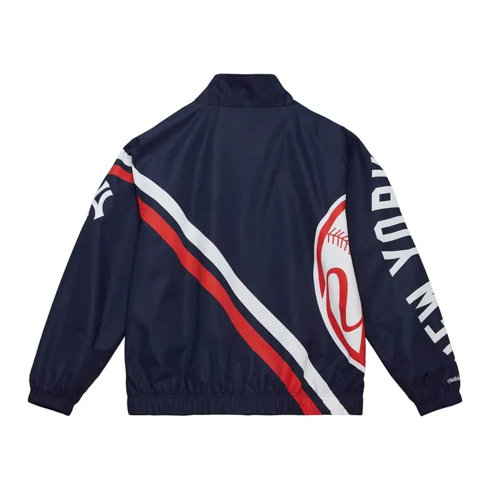 Mitchell and Ness Exploded Logo Warm Up Jacket New York Yankees Men Jackets and Outerwear Mitchell and Ness Exploded Logo Warm Up Jacket New York Yankees Men Jackets and Outerwear