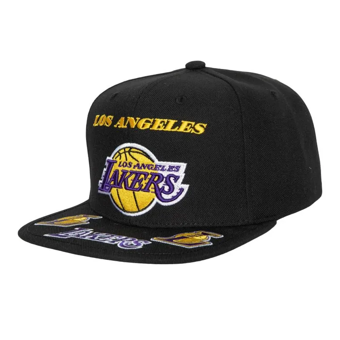 Mitchell and Ness Front Loaded Snapback Los Angeles Lakers Men Hats and Headwear Mitchell and Ness Front Loaded Snapback Los Angeles Lakers Men Hats and Headwear