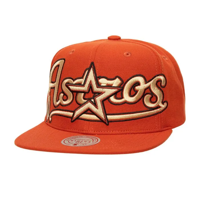 Mitchell and Ness Full Frontal Snapback Coop Houston Astros Men Hats and Headwear Mitchell and Ness Full Frontal Snapback Coop Houston Astros Men Hats and Headwear