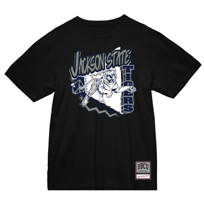 Mitchell and Ness HBCU Clutched Tee Jackson State University Men TShirts and Tops