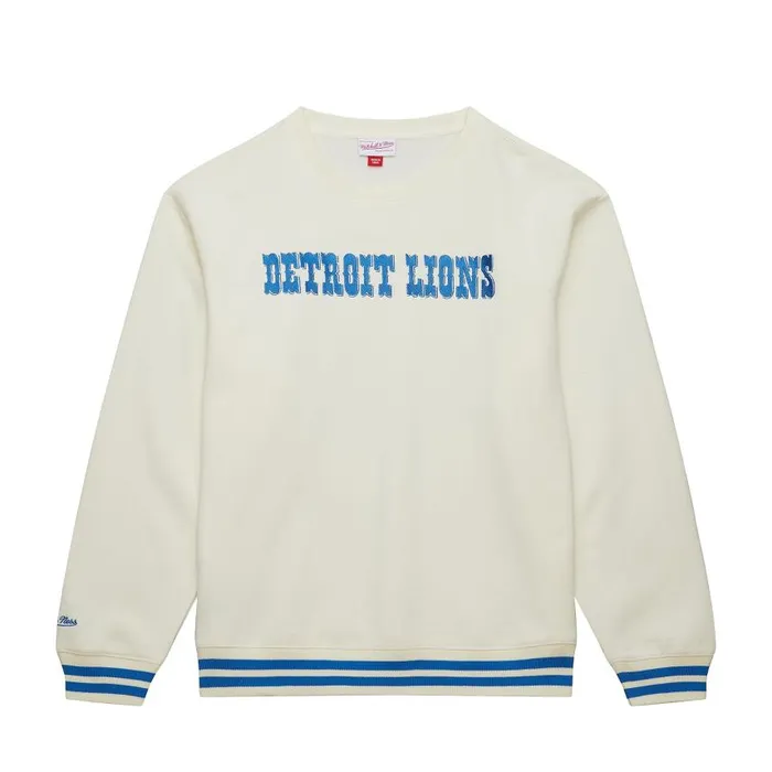 Mitchell and Ness Heritage Fleece Crew Vintage Logo Detroit Lions Men Hoodies and Sweatshirts Mitchell and Ness Heritage Fleece Crew Vintage Logo Detroit Lions Men Hoodies and Sweatshirts