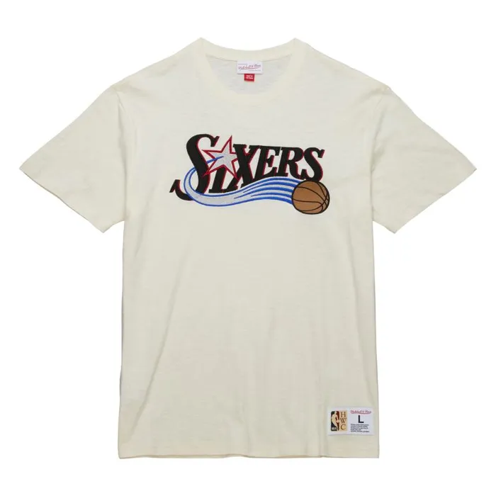 Mitchell and Ness Heritage SS Slub Tee Vintage Logo Philadelphia 76ers Men TShirts and Tops Mitchell and Ness Heritage SS Slub Tee Vintage Logo Philadelphia 76ers Men TShirts and Tops