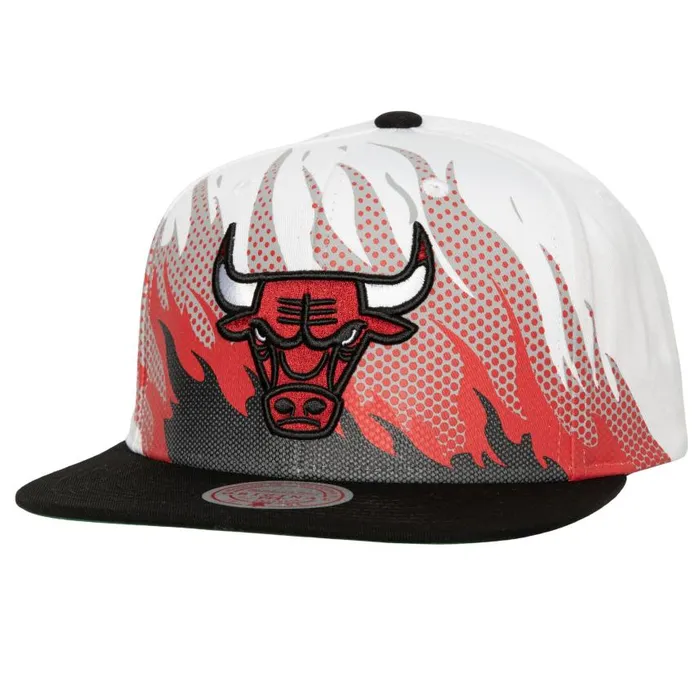 Mitchell and Ness Hot Fire Snapback Chicago Bulls Men Hats and Headwear