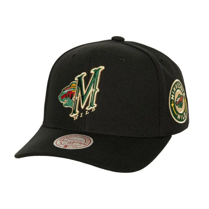 Mitchell and Ness Icon Grail Pro Snapback Minnesota Wild Men Hats and Headwear Mitchell and Ness Icon Grail Pro Snapback Minnesota Wild Men Hats and Headwear