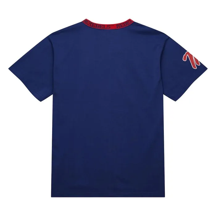 Mitchell and Ness Jaquard Ringer SS Tee Current Logo University Of Mississippi Men TShirts and Tops Mitchell and Ness Jaquard Ringer SS Tee Current Logo University Of Mississippi Men TShirts and Tops
