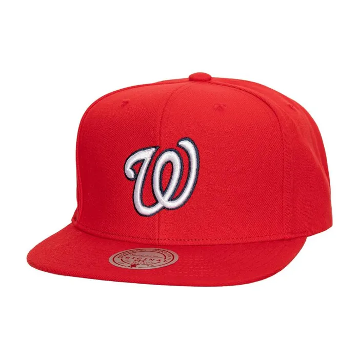 Mitchell and Ness League Patch Snapback Washington Nationals Men Hats and Headwear Mitchell and Ness League Patch Snapback Washington Nationals Men Hats and Headwear