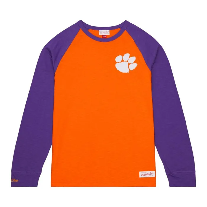 Mitchell and Ness Legendary Slub LS Tee Clemson University Men TShirts and Tops