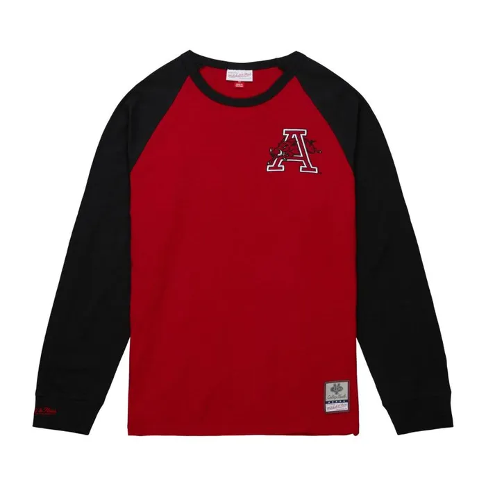 Mitchell and Ness Legendary Slub LS Tee University Of Arkansas Men TShirts and Tops