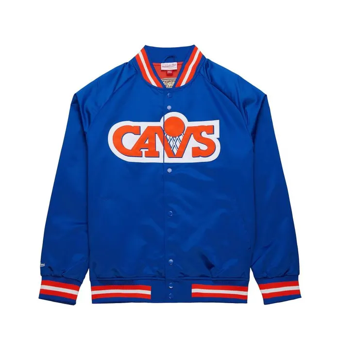 Mitchell and Ness Lightweight Satin Jacket Cleveland Cavaliers Men Jackets and Outerwear