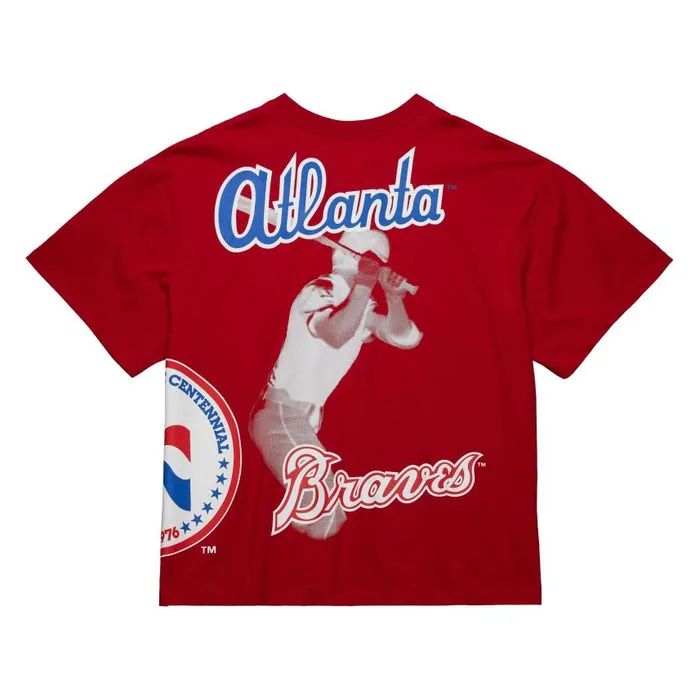 Mitchell and Ness Logo Blast SS Tee Coop Atlanta Braves Men TShirts and Tops Mitchell and Ness Logo Blast SS Tee Coop Atlanta Braves Men TShirts and Tops