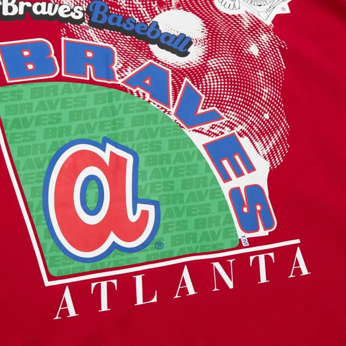 Mitchell and Ness Logo Blast SS Tee Coop Atlanta Braves Men TShirts and Tops Mitchell and Ness Logo Blast SS Tee Coop Atlanta Braves Men TShirts and Tops
