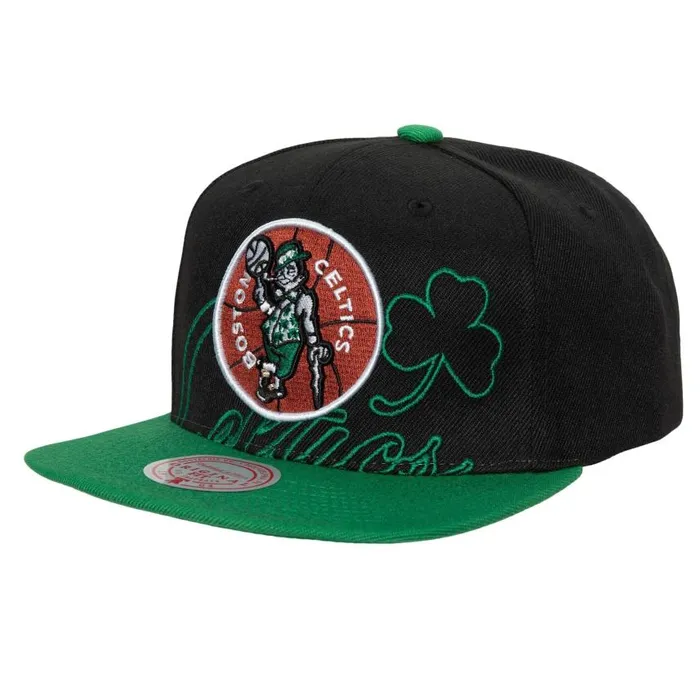 Mitchell and Ness Low Big Face Snapback HWC Boston Celtics Men Hats and Headwear Mitchell and Ness Low Big Face Snapback HWC Boston Celtics Men Hats and Headwear