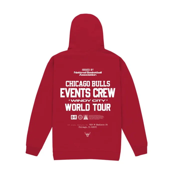 Mitchell and Ness MandN X BR World Tour Crew Hoodie Chicago Bulls Men Hoodies and Sweatshirts Mitchell and Ness MandN X BR World Tour Crew Hoodie Chicago Bulls Men Hoodies and Sweatshirts