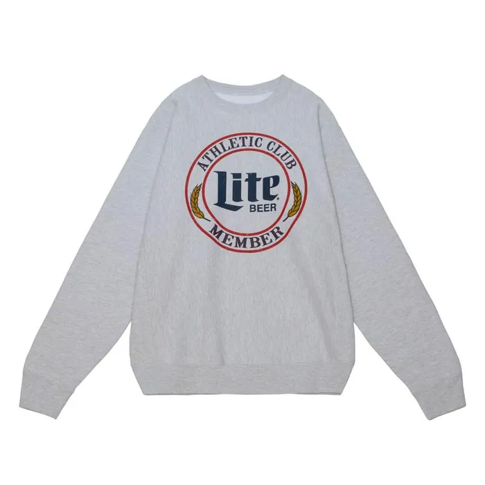 Mitchell and Ness MandN X Miller Lite Crest Crewneck Men Hoodies and Sweatshirts Mitchell and Ness MandN X Miller Lite Crest Crewneck Men Hoodies and Sweatshirts