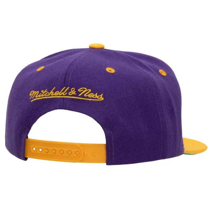 Mitchell and Ness Monument Snapback Los Angeles Lakers Men Hats and Headwear Mitchell and Ness Monument Snapback Los Angeles Lakers Men Hats and Headwear