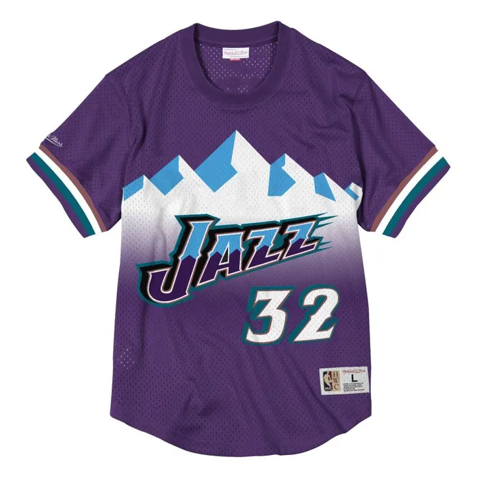 Mitchell and Ness Name And Number Mesh Top Utah Jazz 199697 Karl Malone Men TShirts and Tops