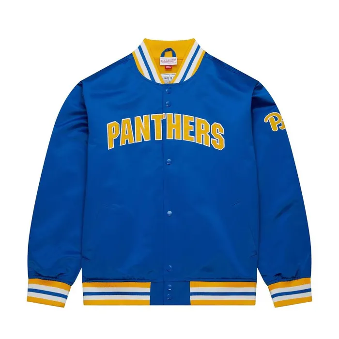 Mitchell and Ness Onfield Lightweight Satin Jacket University Of Pittsburgh Men Jackets and Outerwear