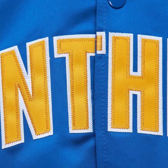 Mitchell and Ness Onfield Lightweight Satin Jacket University Of Pittsburgh Men Jackets and Outerwear Mitchell and Ness Onfield Lightweight Satin Jacket University Of Pittsburgh Men Jackets and Outerwear