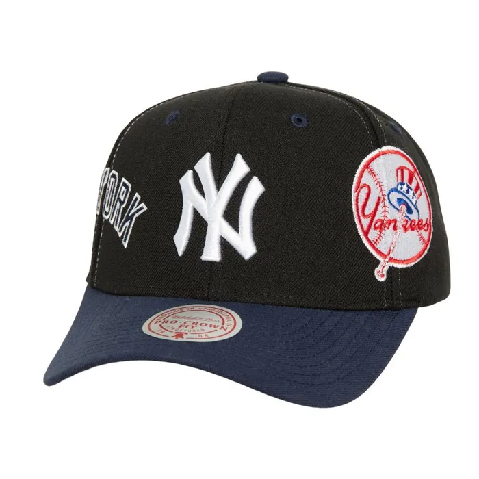 Mitchell and Ness Overbite Pro Snapback New York Yankees Men Hats and Headwear Mitchell and Ness Overbite Pro Snapback New York Yankees Men Hats and Headwear