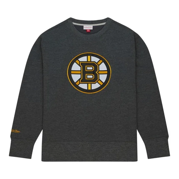 Mitchell and Ness Playoff Win 20 Crew Current Logo Boston Bruins Men Hoodies and Sweatshirts Mitchell and Ness Playoff Win 20 Crew Current Logo Boston Bruins Men Hoodies and Sweatshirts