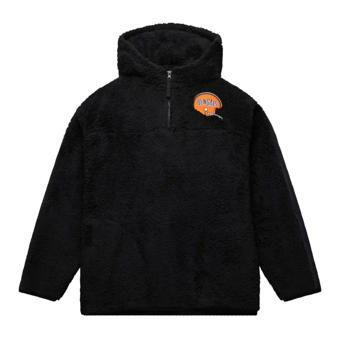 Mitchell and Ness Polar Fleece 14 Zip Pullover Hoodie Cincinnati Bengals Men Hoodies and Sweatshirts Mitchell and Ness Polar Fleece 14 Zip Pullover Hoodie Cincinnati Bengals Men Hoodies and Sweatshirts