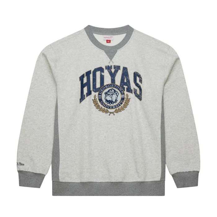 Mitchell and Ness Premium Fleece Crew Vintage Logo Georgetown University Men Hoodies and Sweatshirts Mitchell and Ness Premium Fleece Crew Vintage Logo Georgetown University Men Hoodies and Sweatshirts