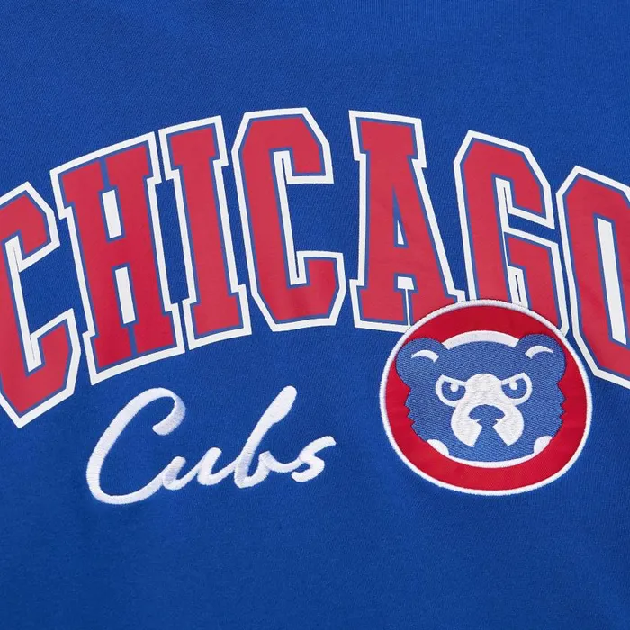 Mitchell and Ness Premium Fleece Hoodie Vintage Logo Chicago Cubs Men Hoodies and Sweatshirts