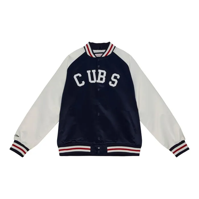 Mitchell and Ness Primetime Lightweight Satin Jacket Chicago Cubs Men Jackets and Outerwear Mitchell and Ness Primetime Lightweight Satin Jacket Chicago Cubs Men Jackets and Outerwear
